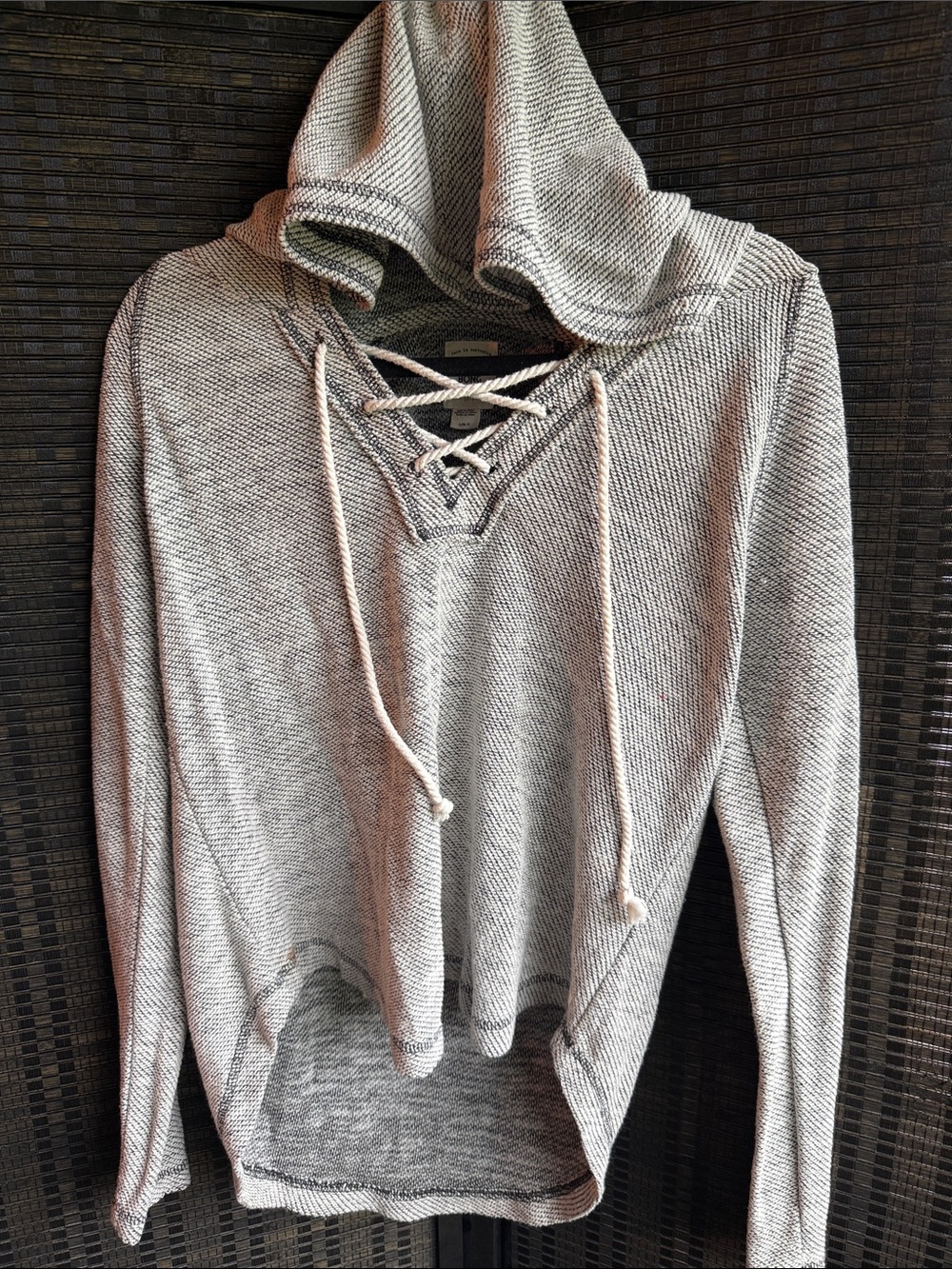 Billabong Light Gray Lace-Up Hooded Pullover